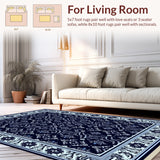 Easy Clean Subtle Paisley Damask Print(Black)