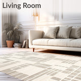 Abstract Geometric Non Slip Modern Art Inspired Beige(Beige)