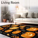 Halloween Themed Round with Stylized Pumpkin and Lettering Motifs(Orange)