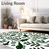 Whimsical Dinosaur Silhouettes with Leafy Vines and Fossil Motifs (White)