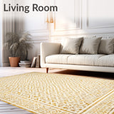 Elegant Beige Area Geometric Design(Beige)
