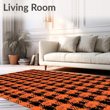 Harvest Plaid Check with Interlocking Classic Lattice Motif(Black)