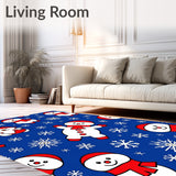 Festive Snowman Holiday with Sparkling Winter Wonderland Design(Blue)