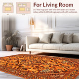 Ultra Soft Area Rug, Non Slip, Stain Resistant, Washable Area Rugs for Living Room, Bedroom, Mid-Century Modern Shag(Orange)