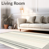 Geometric Stripe Area in Cream and Gray(Beige)