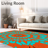 Abstract Design Low Profile Easy Care Accent (Orange)