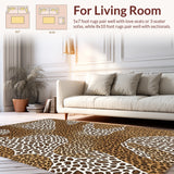 Ultra Soft Area Rug, Non Slip, Stain Resistant, Washable Area Rugs for Living Room, Bedroom, Non-Slip Leopard Print Living Room(Brown)
