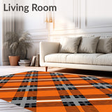 Harvest Patchwork Plaid with Interlocking Stripes and Festive Checks(Orange)
