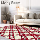 Rustic Lattice Handwoven Entryway(Red)