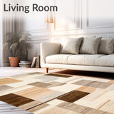 Abstract Geometric Area in Beige and Brown Artful Design(Beige)