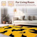 Ultra Soft Area Rug, Non Slip, Stain Resistant, Washable Area Rugs for Living Room, Bedroom, Gothic Horror Coffin(Yellow)