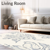 Winter Whisper Mosaic with Abstract Feathered Motifs and Luxe Detailing(Beige)