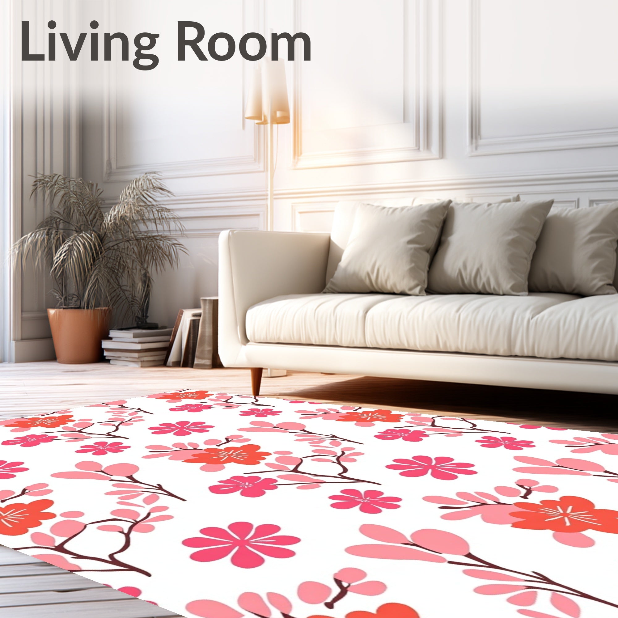 Boho Wildflower Meadow With Scattered Petal Motifs (Pink) - ODIKA