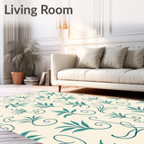 Abstract Botanical Scroll with Faded Elegance Style(Ivory)