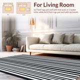 Chic Black and White Vertical Stripe Runner for Trendy Interiors(Black)