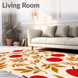 Harvest Orchard Medley with Sun Kissed Apples and Autumn Leaves Motif(Red)