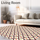 Hexagonal Honeycomb Mosaic with Interlocking Accents(Brown)
