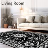 Heritage Damask Blooming Elaborate Luxurious Distinctive(Black)