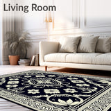 Vintage Damask with Classic European Flourish Motifs (Black)