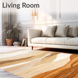 Desert Inspired Striped Dune Beige Area(Beige)