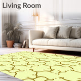 Honeycomb Hexagon with Natural Shapes Modern Minimalist (Yellow)