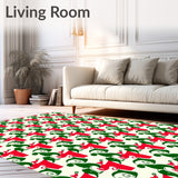 Whimsical Cane Stripe with Playful Swirl Details(Red)