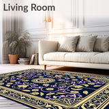 Artisan Scrollwork Mosaic with Classic Floral Emblems (Black)