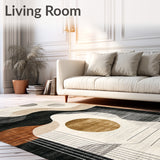 Barista Collection Abstract Swirl Area for Modern Interior Decor(Gray)