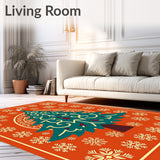 Holiday Serenity Tree with Interlocking Winter Flakes Design(Orange)