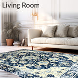 Heirloom Collection Distressed Area with Classic Motifs(Blue)