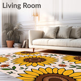 Fall Sunflower Field Medallion with Country Farmhouse Florals(Yellow)