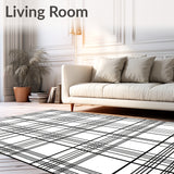 Heritage Lattice Plaid with Vintage Grid Accents(Black)