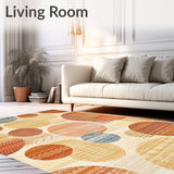 Abstract Geometric Circles Boho Rustic Modern Warm Colors Area(Orange)