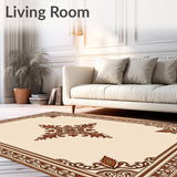 Elegant Damask Symmetrical Medallion Tapestry(Beige)