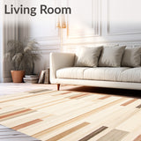 Berber Stripes Area Heritage Trails Collection Long Runner Beige(Beige)
