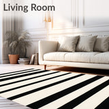 Bold Stripe Black & Beige Horizontal Band(Black)