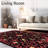 Mystic Gothic Floral with Baroque Insects and Twisting Vines (Black)