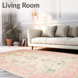 Beige Accent with Delicate Floral Elegant Indoor(Pink)