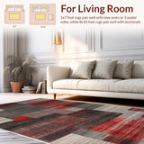 Ultra Soft Area Rug, Non Slip, Stain Resistant, Washable Area Rugs for Living Room, Bedroom, Abstract Autumn Contemporary(Brown)
