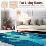 Seaside Tentacle Artwork with Gradient Aqua and Navy Blue Oceanic(Blue)