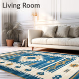 Vintage Over Dyed Southwest Patterned Blue Beige(Blue)