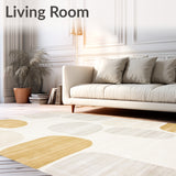 Beige and White Geometric Spotted(Beige)