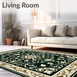 Moody Florals Medallion Botanical Art Nouveau Damask(Green)