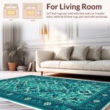 Ultra Soft Area Rug, Non Slip, Stain Resistant, Washable Area Rugs for Living Room, Bedroom, Plastic Straw Reversible(Green)