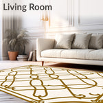 Graceful Trellis with Interlocking Floral and Scroll (Gold) - ODIKA