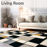 Urban Grid Area with Abstract Checkerboard and Asymmetric Block(Beige)