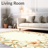 Beige Floral Entrance Flower Petal Design for Entryway(Beige)