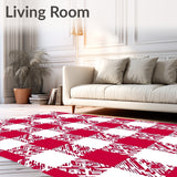 Buffalo Plaid Accent Welcome Holiday Checkered Design(Red)