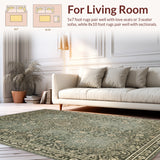 Ultra Soft Area Rug, Non Slip, Stain Resistant, Washable Area Rugs for Living Room, Bedroom, Boho Washable Rubber Backed(Gray)