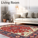 Bohemian Red/Beige Square Area(Red)